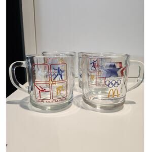 set of 4 McDonalds 1984 Olympics glass mugs